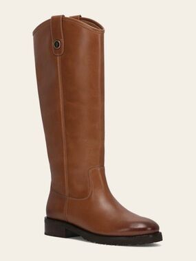 Frye Tall Pull-On Leather Riding Boots - Tan